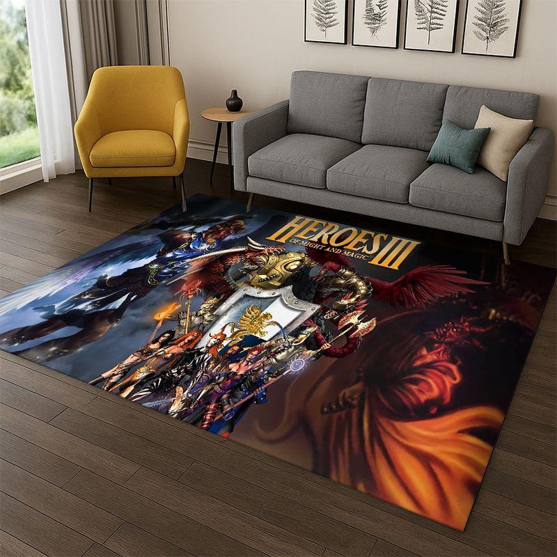 Retro Heroes of Might and Magic Map Game Carpet Rug for Bedroom Living Room Sofa Playroom Doormat Home Decor,Area Rug Non-slip