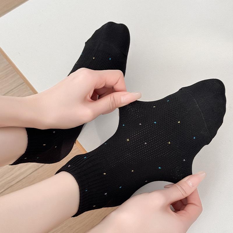 Båtsokker Ren Bomull Dame Vår og Sommer Tynn Mesh Dame Benløse Sommer Helbomull Korte Sokker