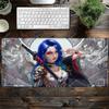 40x90cm Gaming Mouse Pad Cartoon Samurai Girl Deskmat Large Gamer Professional Premium Mousepad Speed Control Accessories Rug