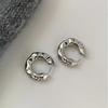 Vintage 925 Sterling Silver Earrings for Women Girls Ear Hoop Versatile Round Circle Drop Earrings Fashion Party Jewery Gifts