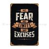 No Fear No Limits No Excuses Metal Plaque Home Custom Bar Cinema Character Tin Sign Poster
