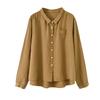 Cotton and Linen Women's Clothing 1116 Early Autumn New Long-sleeved Linen Shirt Women's Loose Retro Shirt Temperament Versatile Top
