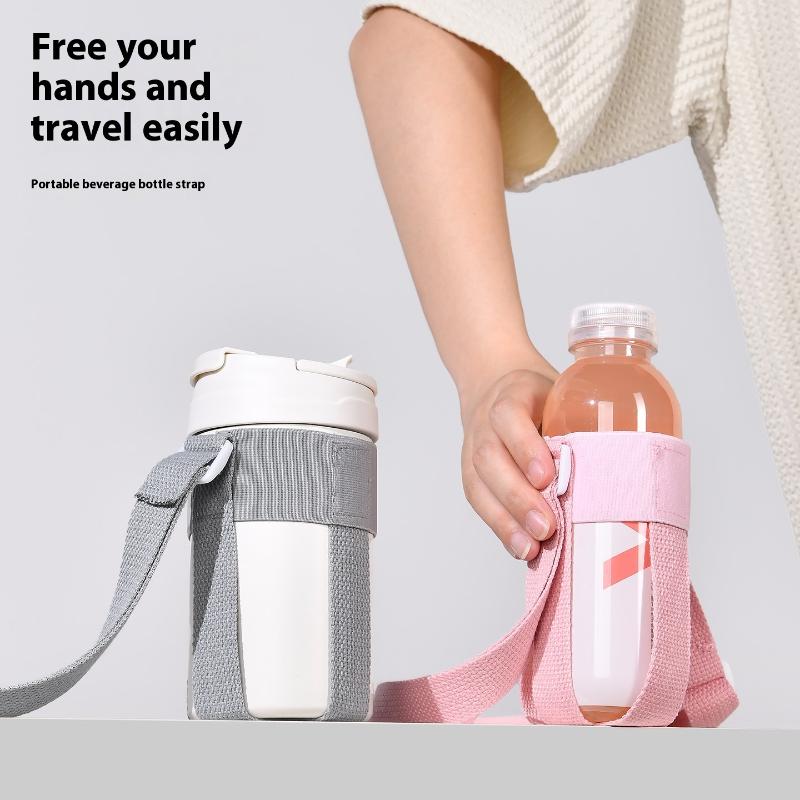 Handheld Portable Crossbody Drawstring Adjustable Shoulder Strap Children Adult Insulated Cup Storage Bag