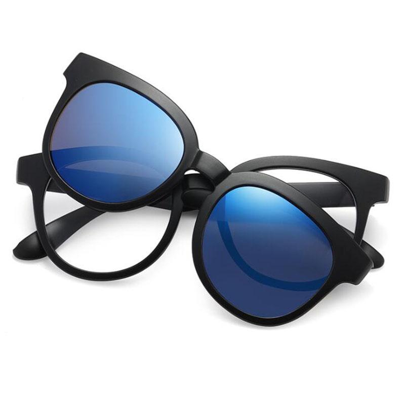 9010 Magnet Clip Round Frame Myopia Glasses 0 -0.5 -1.0 -2.0 To -6.0  Hyperopia Sunglasses +0.5 +1.0 +2.0 To +6