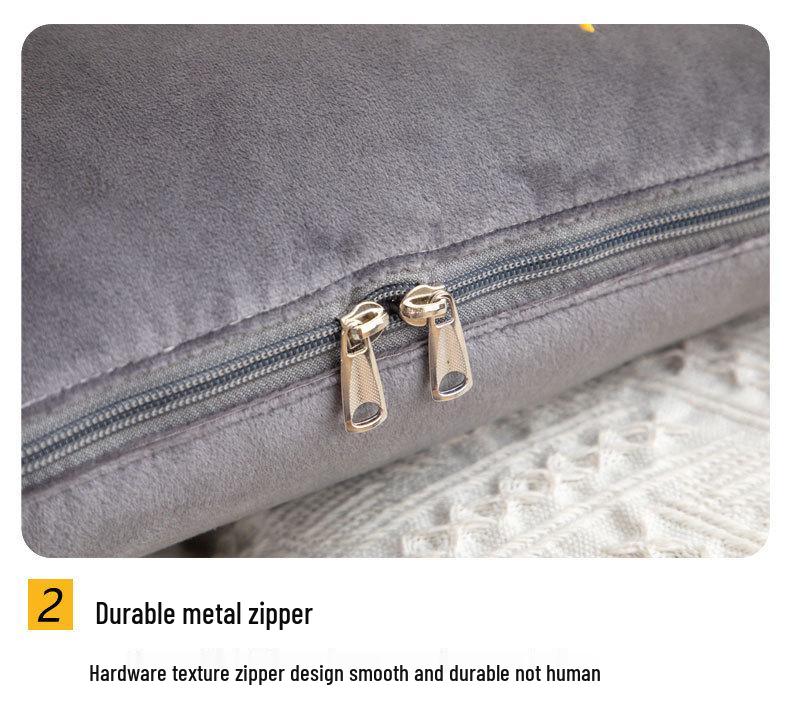 Modern Minimalist Double-Sided Embroidered Fleece Baby Throw Pillow Blanket 