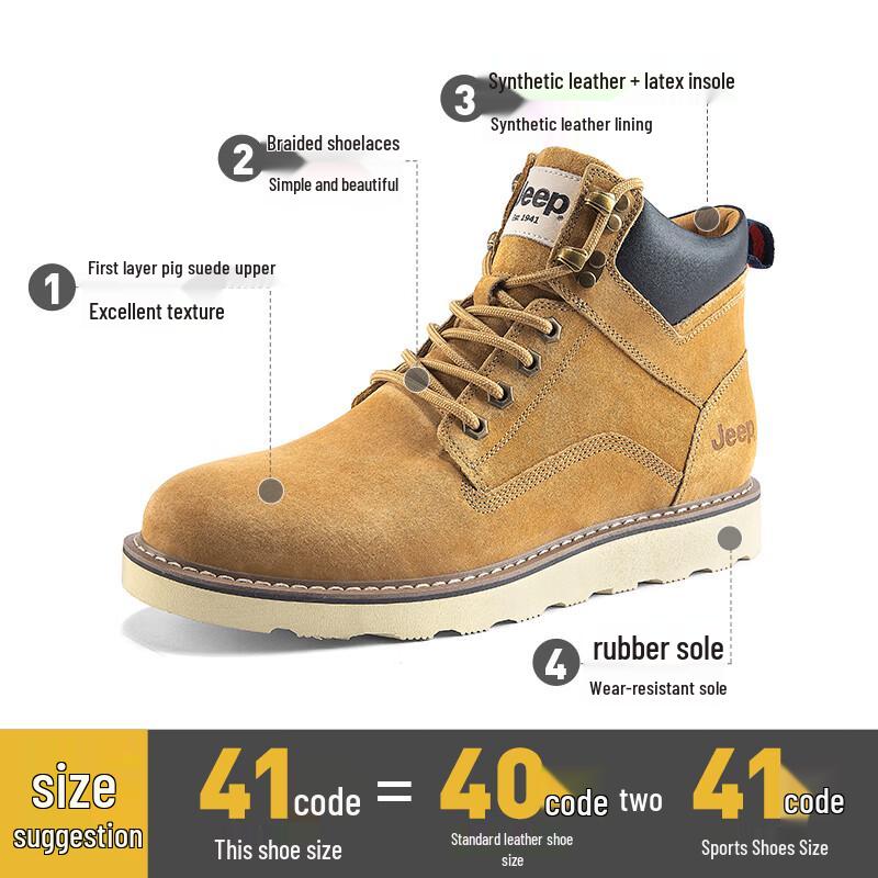 Jeep Men's Breathable Martin Desert Work Boots