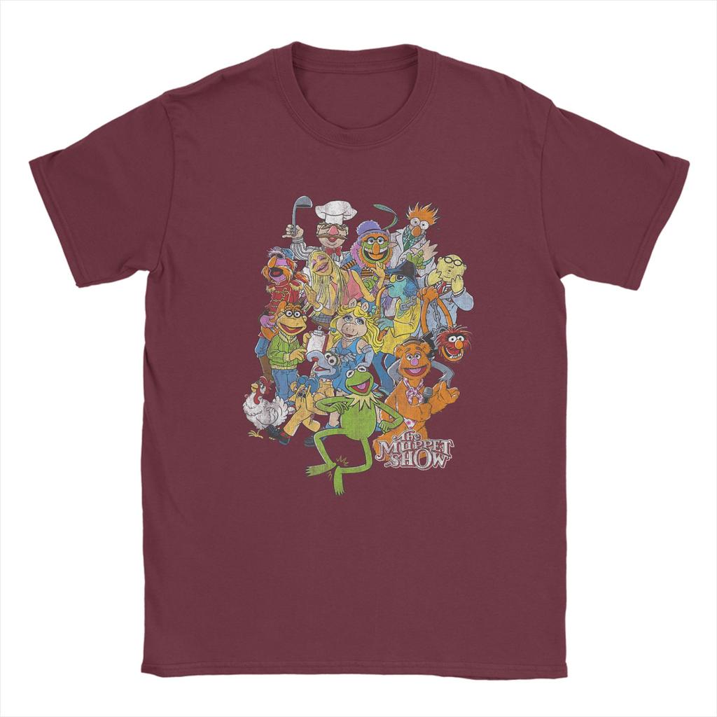 Streetwear T Shirt Beach The Muppets Main Characters Distressed Group Shot Trendy Cool Tshirts For Man Short Sleeve Tops