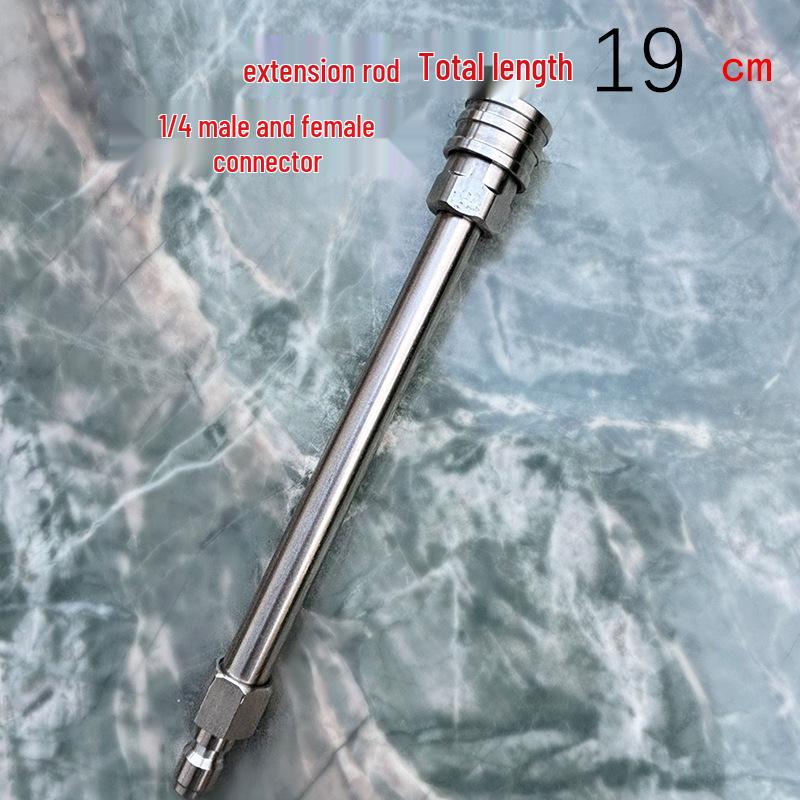 High-Pressure Washer 39cm Stainless Steel Extension Wand with 1/4" Quick Connect Male/Female Connector.