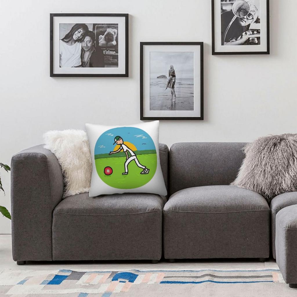 Lawn Bowls Towards The Jack Square Pillowcase Polyester Linen Velvet Creative Zip Decor Throw Pillow Case Sofa Cushion Case