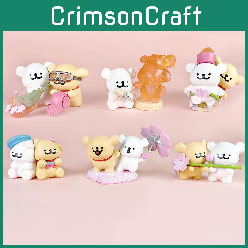 Dog Pvc Maltese Models Collectible With Cherry Blossom Design For Fans Gift