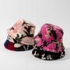 Unisex Bucket Hat Striped Women Men Fishing Fisherman Hat Autumn Winter Faux Fur Wool Outdoor Warm Panama Cap