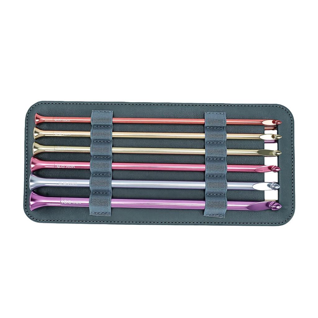 12 Pcs Tunisian Crochet Hook Set 3 10mm 24cm Long Colorful Aluminum Crochet Hooks with Portable Storage Bag for Coaster