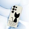 For Samsung Galaxy S25 Ultra Case Black Cat On the Wall Pattern Printing Straight Edge TPU Phone Back Cover