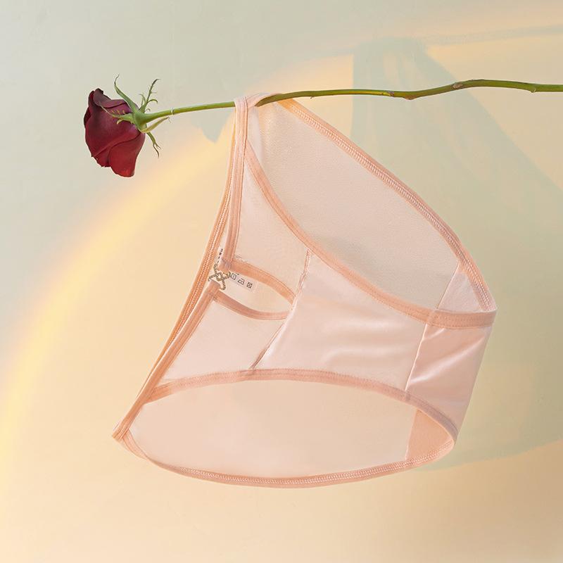 Nuevos Braguitas de Verano para Mujer Suaves Ligeras de Satén Encaje Malla Semitransparentes Huecas