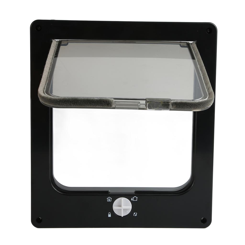 Pet Door Wearproof Automatic Window Closure Function Cat Interior Door for All Standard Interior Doors Black XL