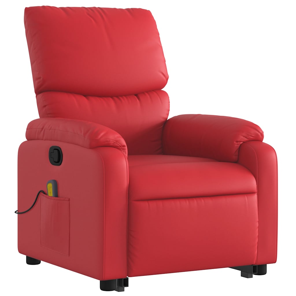 Vidaxl Lift Recliner Massage Chair, Reclining, Red, Eco-leather