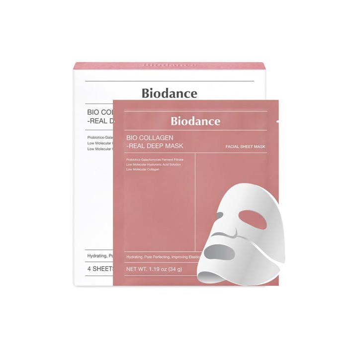 Masque Visage - BIODANCE - Bio-Collagen Real Deep Mask - 4x34g - Vegan - Hydratation Intense
