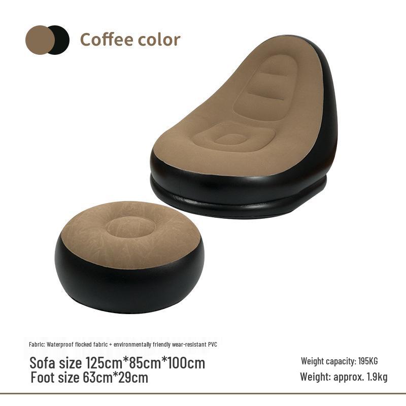 Portable Inflatable Sofa Chair - Thickened Flocking for Camping, Leisure, or Bedroom Use