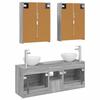 Bathroom Cabinet Set 5 Pcs Grey Sonoma Wood Based Material