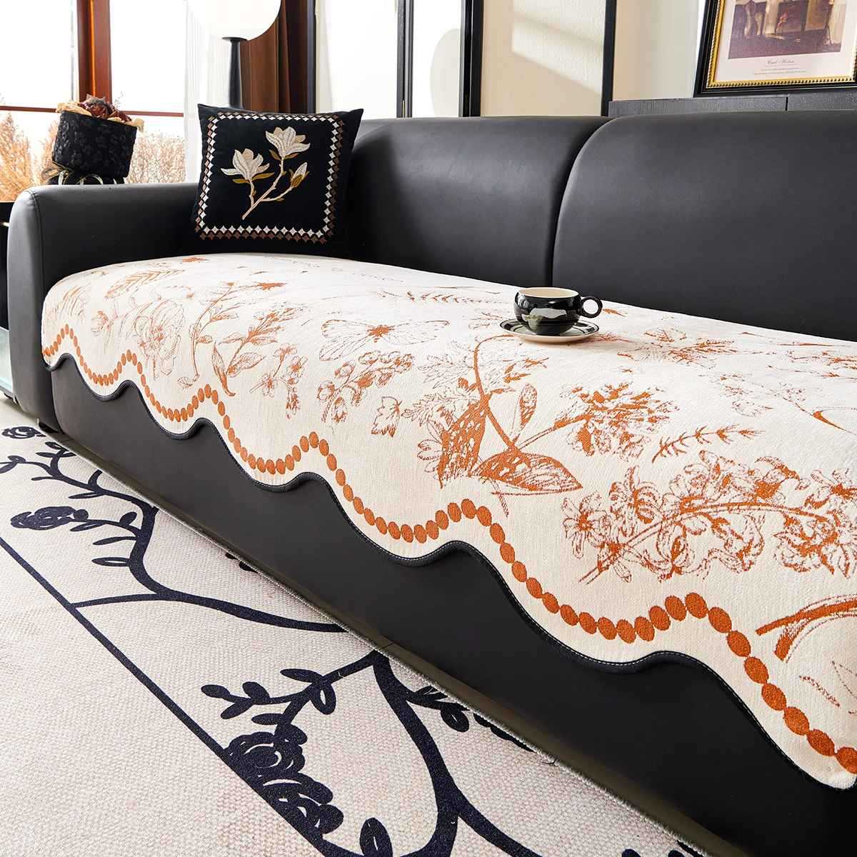 

Special-shaped sofa cushion universal in all seasons 2025 new non-slip sofa seat cushion leather straight row light luxury high-end cushion 70*70cm