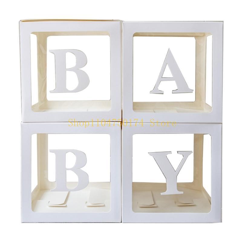Set of 4 Baby Boxes with Letters for Wedding Baby Shower Birthday Party Decor top sale