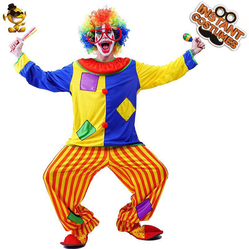 Halloween Clown Masquerade Costume and Props Set for Adults