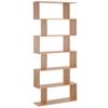 Libreria, Libreria S-Shaped a 6 Ripiani, Unità di Archiviazione, Scaffale Espositore per Soggiorno, Camera da Letto, Studio, Piante, Acero
