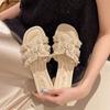 Lightweight Pearl Slippers Fairy Summer Fairy Style Small Fragrance Explosion Fashion Flat Bottom Word Beach Cool Slippers
