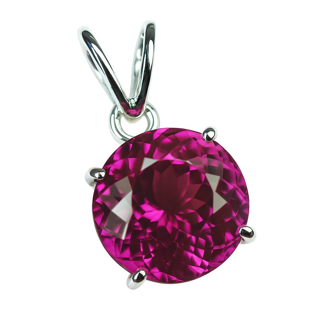 Natural Pink Tourmaline Pendant 17.20 ct 925 Sterling Silver Gemstone October Birthday Birthstone