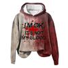 Halloween New European And American Women'S Clothing Autumn And Winter Shoulder Sweater 3D Letter Printing Hooded Sweater