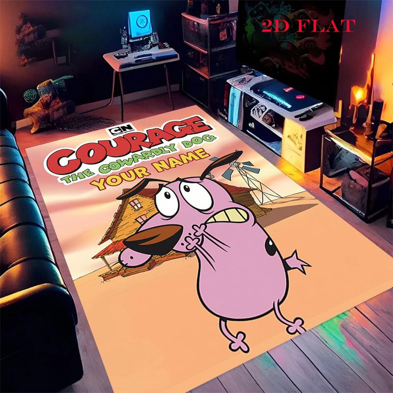 Custom Courage the Cowardly Dog Carpet Rug for Living Room Bedroom Home Sofa Decoration,Kids play Nonslip Floor Mat