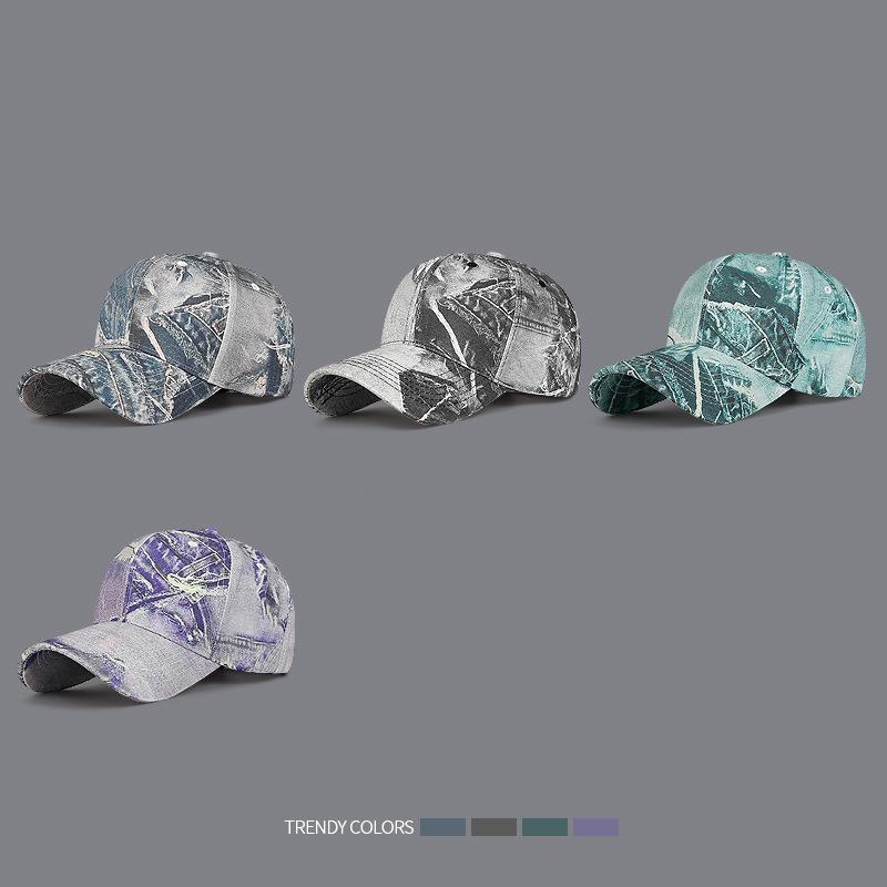 Retro Men Women Baseball Caps New Autumn Vintage Denim Graffiti Sunhat Fashion Outdoor Sports Sunscreen Hats Casual Cap