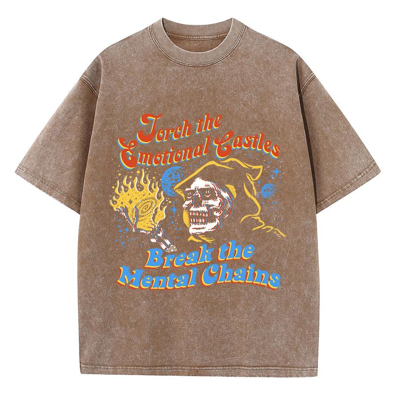 

Уличные женские футболки с вареным эффектом, футболки с винтажным принтом скелета ведьмы, удобные хлопковые футболки оверсайз, летняя одежда 3XL