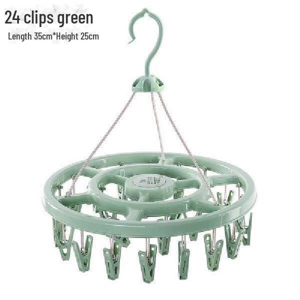 Windproof Folding Clothes Drying Rack with Clips for Socks and Underwear