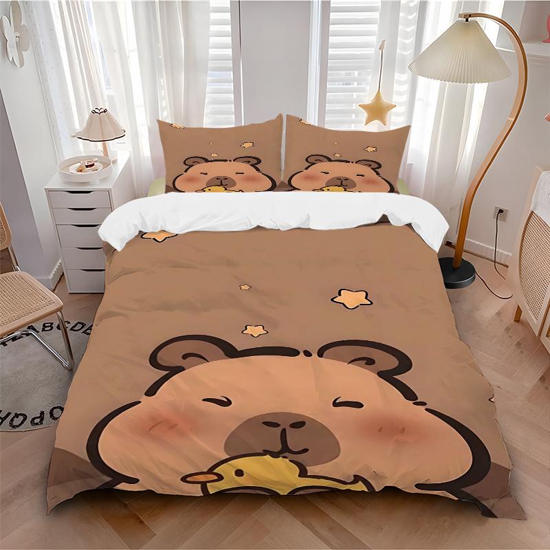 3pcs Anime Cartoon Design Comforter Set with One Quilt Cover and Two Pillowcases (No Core) - Home Decor, Festival Gift, Polyester Fabric, Suitable for