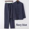 Young Men's Chinese Style Linen Tang Suit: Summer, Long-Sleeved Shirt