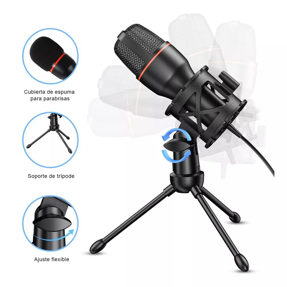 Condenser Microphone USB Wired For PC Computer Laptop Professional Gaming Acssories Streaming Sound Live Podcast RGB Record