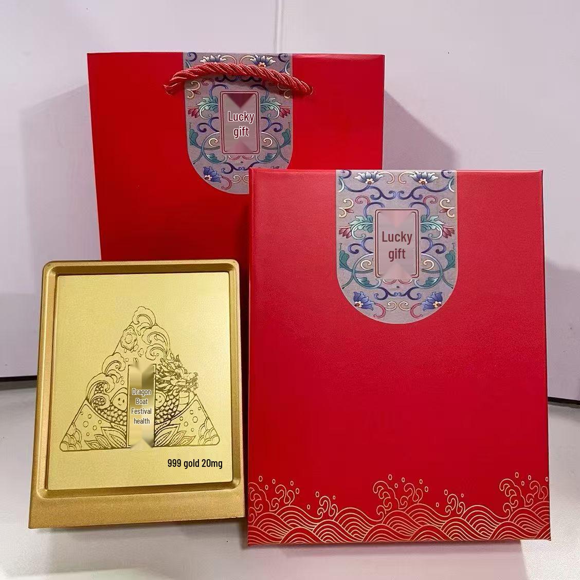 999 Pure Gold Dragon Boat Festival Scholar Frame Souvenir Ornament