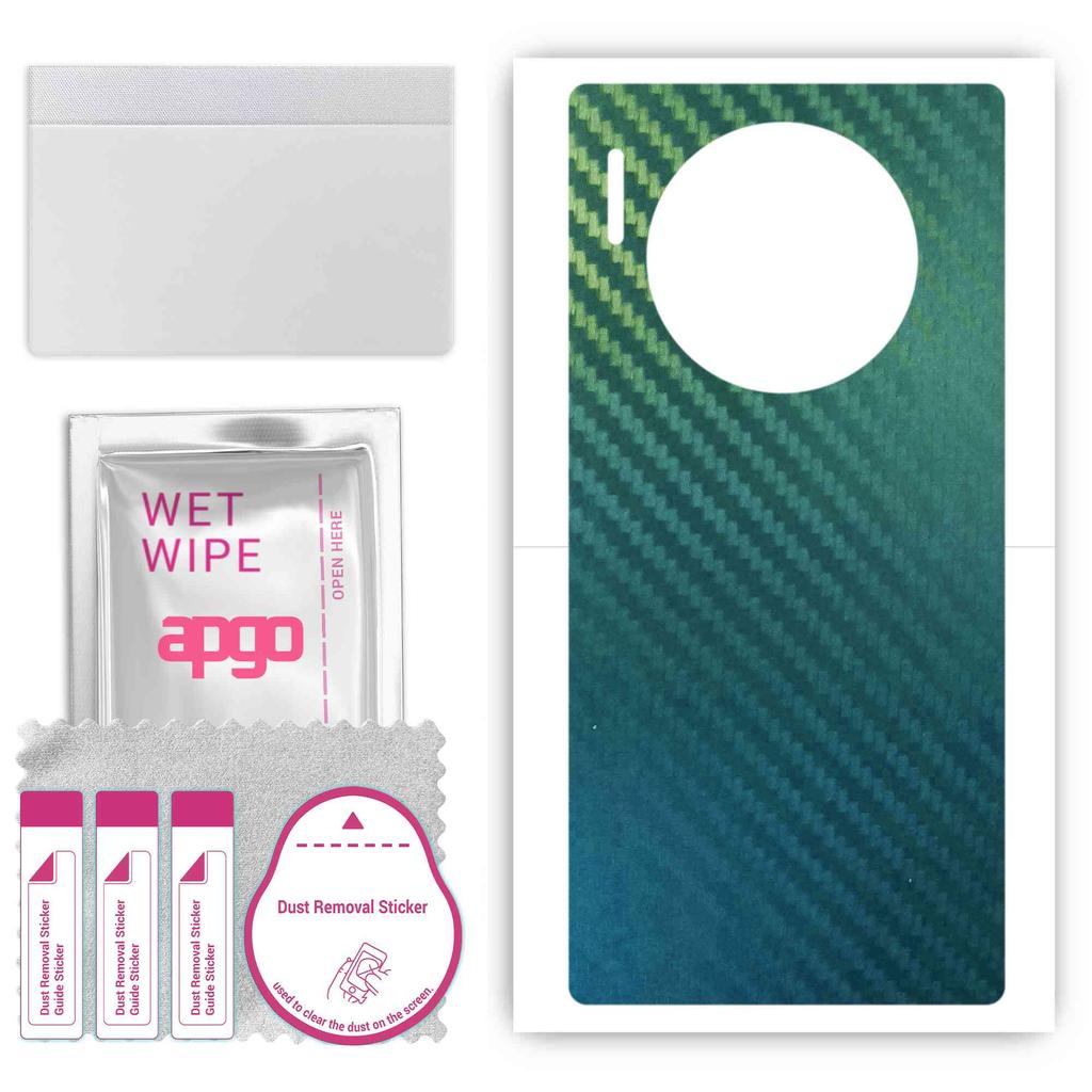 apgo Protective Skin Sticker for the Back Compatible with Huawei Mate 30E Pro 5G, Wrap Film, Foil, Vinyl - Pattern Carbon Chameleon CAKA1