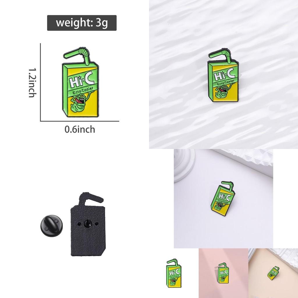 Creative New Style Metal Brooch Featuring Fun Cartoon Monster Juice Drink Design