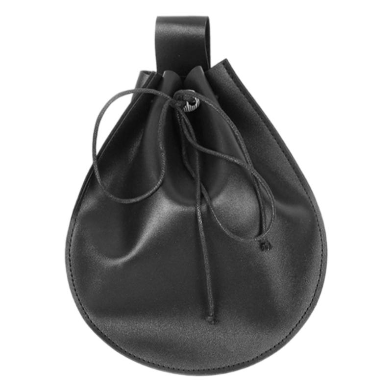 Medieval Faux Leather Belt Pouch,Portable Retro Renaissances Belt Bag Coin Purse Dices Bag for LARP,Halloween Cosplay