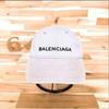 Used [Balenciaga] Light gray denim embroidered logo baseball cap black logo