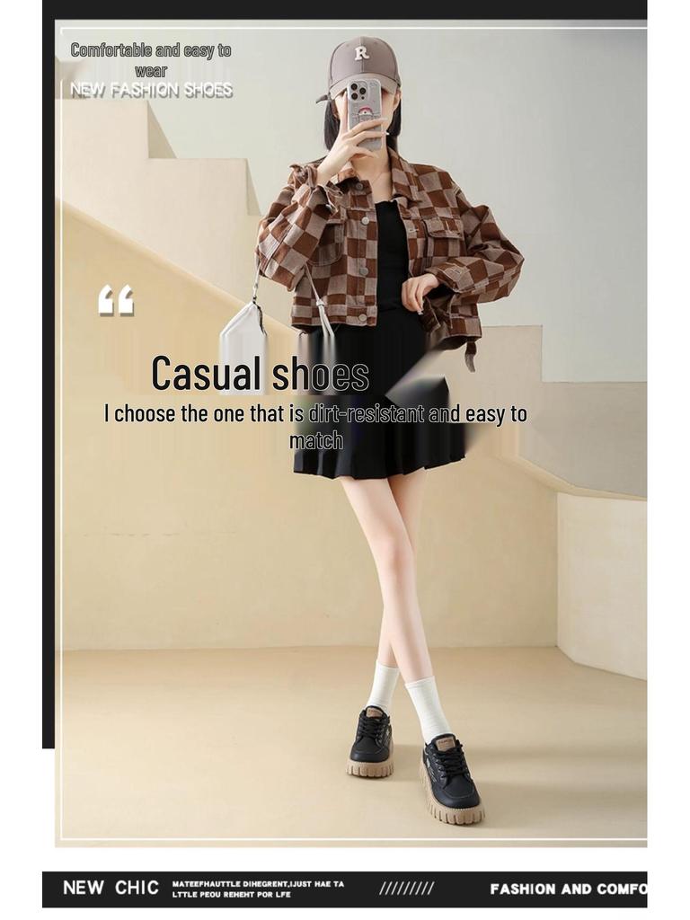 Autumn 2025 Women's Sporty Casual Platform Shoes - Lightweight, Thick-Soled & Versatile