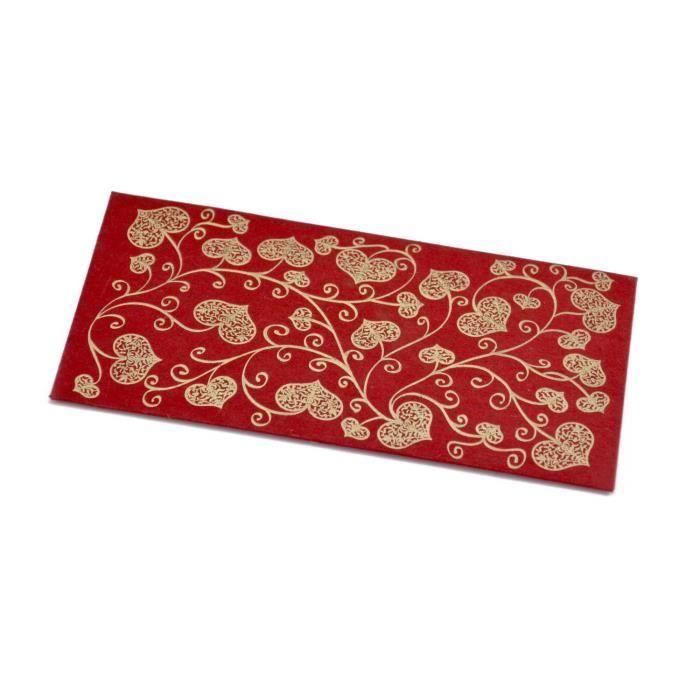 PAPERTREE PASSION Lot de 5 Enveloppes cadeau 19x10 Rouge {couleur}