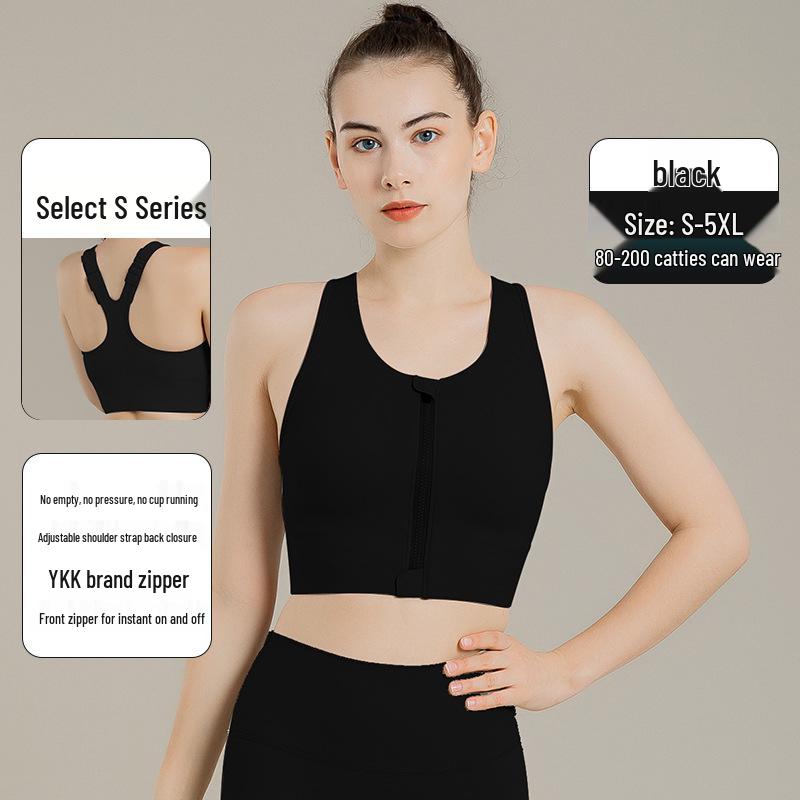 

Plus Size High-Impact Sports Bra for Women – Front Zipper, Adjustable Straps, Beautiful Back Design for Running & Yoga L