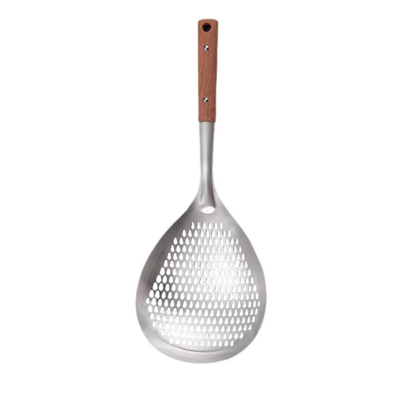 Edelstahl Sichuan-Pfeffer-Sieb mit Holzgriff für Knödel und Frittiertes.