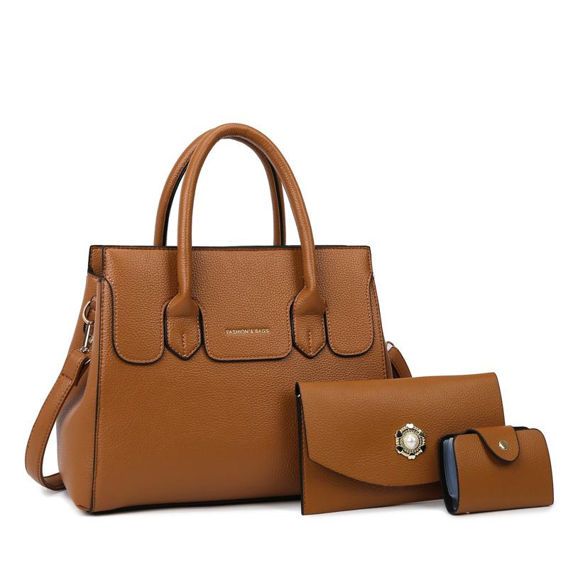 Mother and child bag, new business commuter three-piece set, women's bag, shoulder crossbody large-capacity handbag
