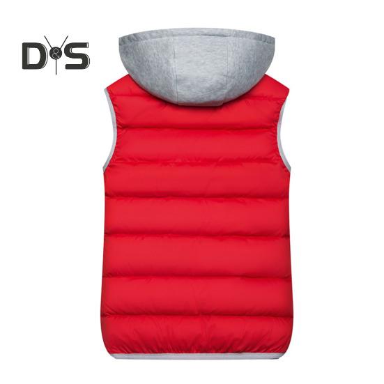Women Winter Vest Coat Hooded Color Matching Zipper Closure Drawstring Sleeveless Padded Thick Waterproof Windproof Soft Warm Lady Waistcoat