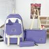 Three-piece Backpack Set Cat Ears Female Large Capacity School Bag Student Backpack