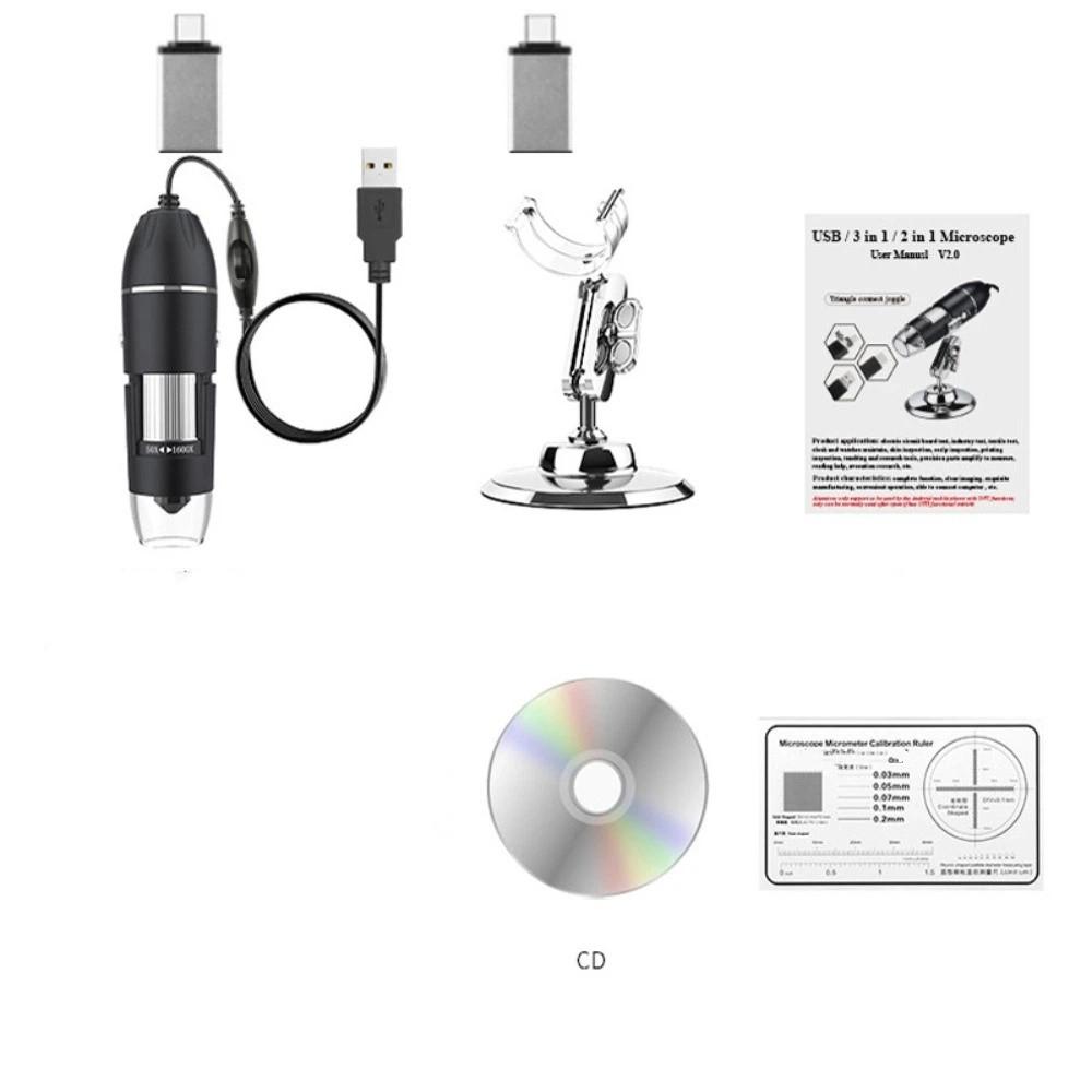 3 in 1 Handheld Electronic Microscope Portable LED Magnifier Microscopes Laboratory Use